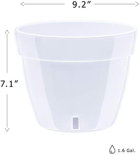 Gardenera 9.2" ASTI Self Watering Planter (Set of 3) in Green/Black - Modern Flower Pot with Water Level Indicator for All House Plants, Flowers, Herbs, Succulents and Hanging Plants - Image 2