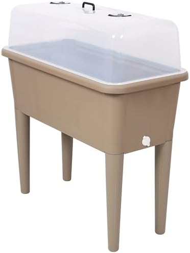 30 Inch Elevated Raised Garden Bed with Ventilated Greenhouse Lid by Noeko
