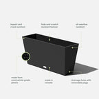 Veradek Pure Series Midori Planter - Wide Outdoor Planter - Image 3