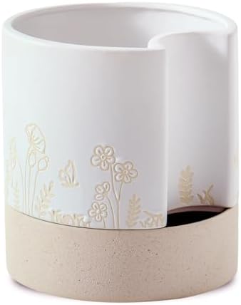 Nihow Self Watering Pots for Indoor Plants,8 Inch,White & Nature by Nihow