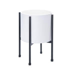 D'vine Dev Plastic Planter Pot with Metal Stand, White, 8 in, 55-D-A-1 by DvineDevPlanterPotsandStand