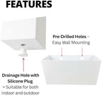 LaLaGreen Wall Planter (3-Pack Set) Rectangular Indoor Hanging Flower Boxes - Image 2