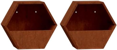Wall Planter Set of 2, Corten Steel Vertical Hanging Garden Pots for Balcony, Patio, and Garden, 18.1 x 3.9 x 15.7 Inches, Weathered Rustic Finish - Image 2