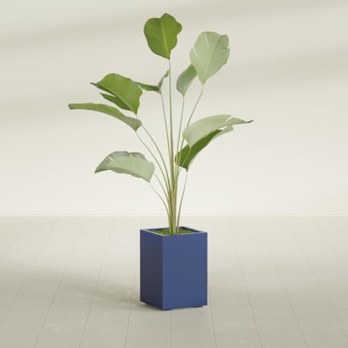 Greenline Leo Tall Rectangular Fiberglass Planter, Outdoor Planter Box - Image 4