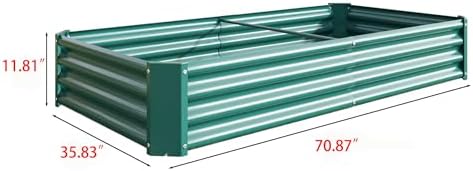 HRVEOCEI 4×2×1ft Metal Raised Garden Beds Outdoor, Bottomless Above Ground Raised Garden Beds, Galvanized Gardening Bed for Vegetables Flower Herbs (Green, 6x3x1ft) - Image 2