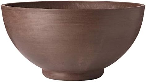 PSW Pot Collection 15x8 inch Plastic/Stone/Wood Composite Square Planter – No Drainage Hole (Drillable), Simplicity Bowl, Chocolate - Image 2