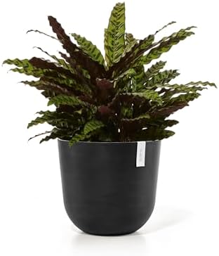 Ecopots Oslo Round Flower Planter, Dark Grey, 17.75" - Image 2