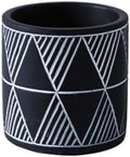 Sleek Nordic-Style Geometric Cement Flower Pot Flat Straight Cylindrical Bonsai with Holes for Indoor use(Black) by Unknown