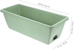 4-Set Rectangular Window Box Planter with Saucer Vegetable Herb Flower Planting Pots for Indoor Outdoor Garden 43cm Medium Plastic Containers in Light Gray Sky Blue Terracotta - Image 2