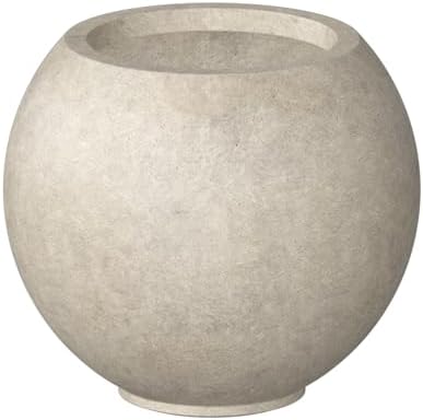 Kante Accent Round Sphere Weathered Concrete Planter 19.3" Dia, Outdoor by Unknown