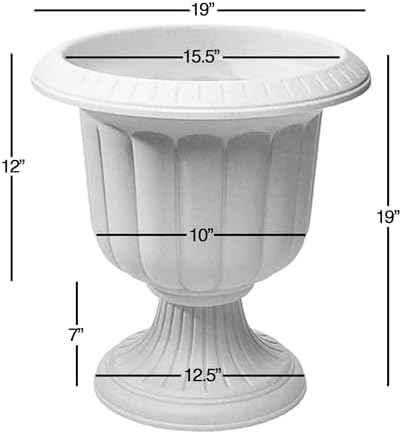 Novelty Classic Urn Garden Pot/Planter, Plastic ( Pack of 2) (Stone, 19")2 - Image 2