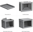 Homsorout Large Storage Bins with Lids - Fabric Storage Cubes with Window, Collapsible Bins for Clothes, 15.7 Inch Large Baskets for Bedroom, Dorm, Office, Grey, 6 Pack - Image 7