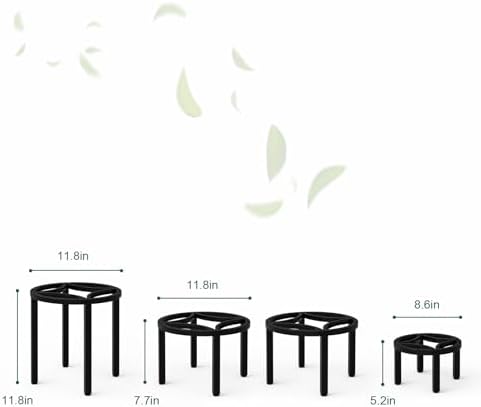Zhongma Set of 4 Heavy Duty Sturdy Metal Plant Stand Indoor Fully Assembled - Image 4