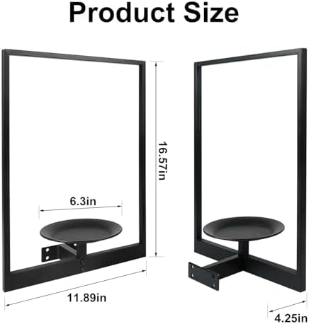 Plant Wall Shelf, Metal Modern Style Frame, Picture Wall Plant Holder, Plant Frames for Living Space Decor Display Stand for Living Room Balcony Garden Patio (2 PACK(BLACK)) - Image 3