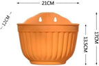 4 Pcs Hanging Planters Flower Pot, Colorful Resin Wall Plant Basket Flower Hanger, Indoor Outdoor Detachable Hook Bucket Plants Holder for Garden Balcony Fence Window Trellis Mounted (Blue) - Image 3