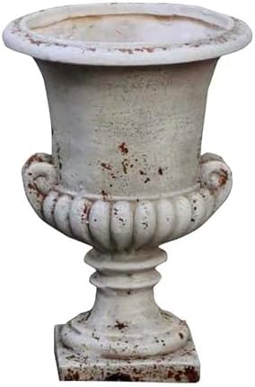 VISIBLE Vintage European Garden Urn Planter, Cement and Fiber Flower Pot, 19.7 Inche Tall, Make Rust Finished, Delivered from Local Warehouse (Antiqued, Medium) by VISIBLE