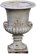 VISIBLE Vintage European Garden Urn Planter, Cement and Fiber Flower Pot, 19.7 Inche Tall, Make Rust Finished, Delivered from Local Warehouse (Antiqued, Medium) by VISIBLE