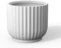 Kante Large Round Pedestal White Concrete Planter 16.7" Dia, Outdoor by Unknown