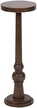Kate and Laurel Wegner Traditional Wooden Round Drink Table; 8 x 23; Rich Brown; Elegant and Durable Pedestal Table for Use as Small Drink Table; Plant Stand; or Decorative Item Display by KateandLaurel