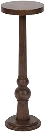 Kate and Laurel Wegner Traditional Wooden Round Drink Table; 8 x 23; Rich Brown; Elegant and Durable Pedestal Table for Use as Small Drink Table; Plant Stand; or Decorative Item Display by KateandLaurel