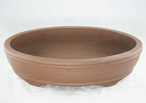 Oval Yixing Zisha Bonsai Pot, Cactus & Succulent Planter + Mesh - 14"x 10.5"x 3.25" (858-14/16) by Unknown