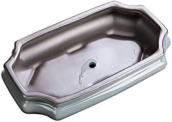 10-Inch Shallow Bonsai Pots, Water Glaze Blue, 2-Piece Set - Image 4