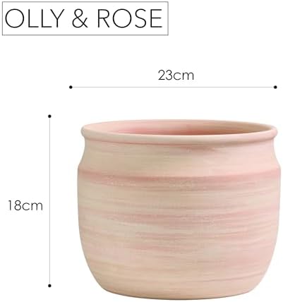 Olly & Rose Large Terracotta Plant Pot Brushed - Ceramic Plant Pot 9 Inch Outdoor and Indoor Flower Planter for Home and Garden - Image 5