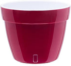 Gardenera 11.8" ASTI Self Watering Planter in RED-Pearl/White - Modern Flower Pot with Water Level Indicator for All House Plants, Flowers, Herbs, Succulents and Hanging Plants by Gardenera