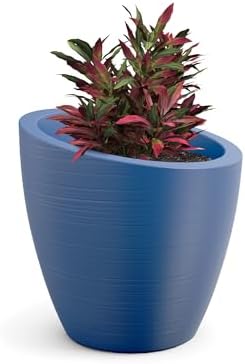 Mayne Modesto 20in Round Modern Planter, Neptune Blue by Mayne