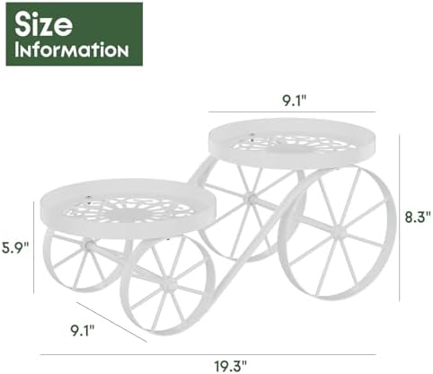 Metal Plant Stand Indoor Outdoor, 2-Tier Multi-Use Display Rack (White) - Image 3