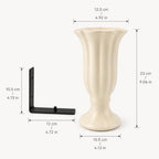 Modern Floating Wall Vase - Matte White Ceramic Flower Vase with L-Shaped Metal Bracket - Minimalist Wall Mounted Planter for Fresh or Dried Flowers, Home Decor for Living Room, Bedroom, Entryway - Image 5