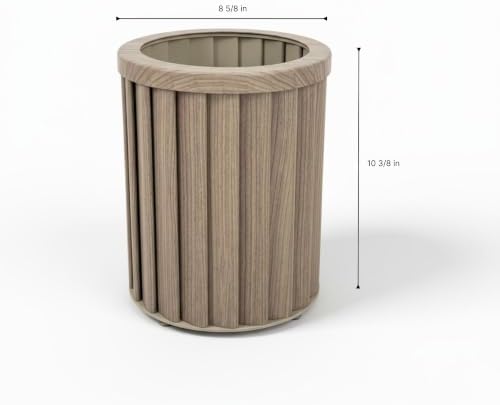 Round Column Planter with Adjustable Depth, Ash Brown - Image 3