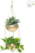 AceList 2 Pack Gold Hanging Planter for Indoor Plants - 9.8 Inch Boho Metal Plant Hanger Indoor with Hooks, Window Hanging Planters for Balcony and Ceiling by AceList