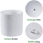 11 Inch Pot for Plants, Large Cement Planter with Drainage Hole, Mid-Century Modern Concrete Flower Pots for Home Decor, Office & Outdoor (White) - Image 4