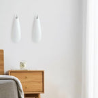 White Ceramic Wall Vases, Set of 2, 12 Inch, Teardrop Design - Image 7
