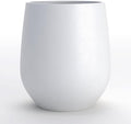 DTY Premium Mt Wilson Tall Tapered Fiberstone Planter for Indoor Outdoor Use, Modern Large Olive Tree Pot with Drainage Hole, Includes 2 Coco Mats. White, Medium 15'' D x 16.7” H. 11.2” Pot Opening by DTY