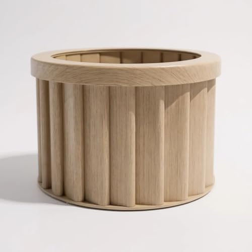 MD Round Strata Planter in Beige Brown - Ceramic Planter with Modern Aesthetic for Succulents and Small Plants - Image 2