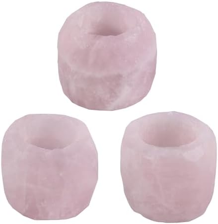 SUNYIK Natural Rose Quartz Tea Light Candle - Image 4