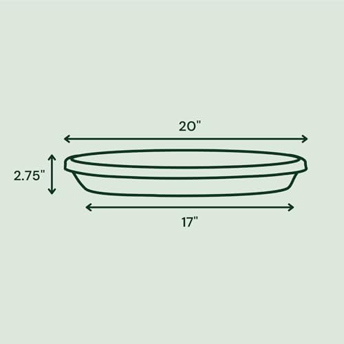 Bloem Terra 24" Round Plastic Plant Saucer, Lightweight UV-Resistant Indoor/Outdoor Flower Pot Tray - Fits 24-inch Planter Pots, Charcoal, 2-Pack - Image 2