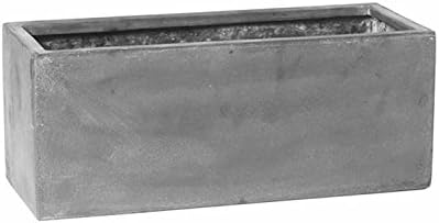 Modern Rectangle Balcony Window Cement Gray Planter Box Elegant Rectangular 8" H x 8" W x 20" L Flower Pot - Image 2