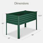 Best Choice Products 48x24x30in Galvanized Raised Garden Bed, Metal Elevated Planter Box, Vegetable Garden for Backyard, Patio, Balcony, 100% Non Toxic Materials - Dark Green - Image 2