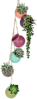 Dangling Southwest Desert Colors Ceramic, Set of six Hanging pots by Unknown