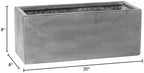 Modern Rectangle Balcony Window Cement Gray Planter Box Elegant Rectangular 8" H x 8" W x 20" L Flower Pot - Image 6