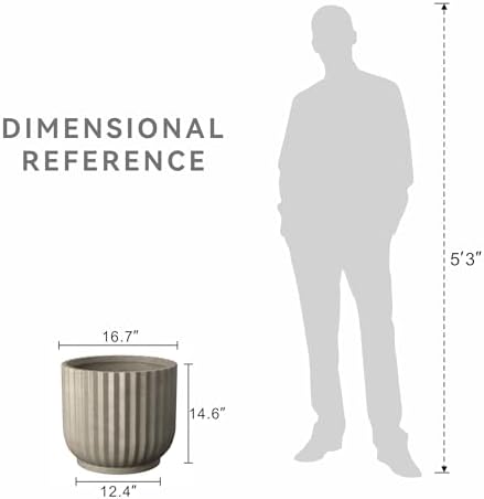 Kante Large Round Pedestal Weathered Concrete Planter 16.7" Dia, Outdoor - Image 6