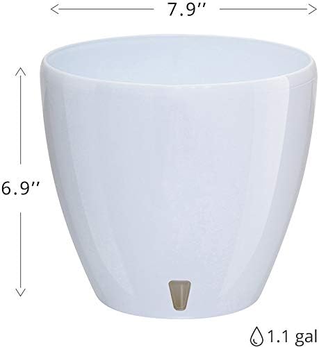 Santino 7.9 Inch Deco Self Watering Pots for Indoor Plants in Shade (Set of 3) - Decorative Flower Pot with Water Level Indicator and Drainage Cartridge for All House Plants, Flowers and Herbs - Image 2