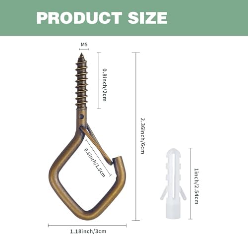 2.36IN Ceiling Screw Hooks for Hanging Plants, Safety Buckle,110 Pcs - Image 2