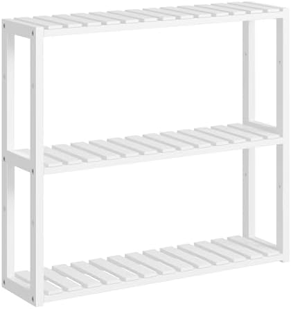 SONGMICS Bamboo Bathroom Shelf, 3-Tier Adjustable Plants Rack by SONGMICSbySONGMICSHOME