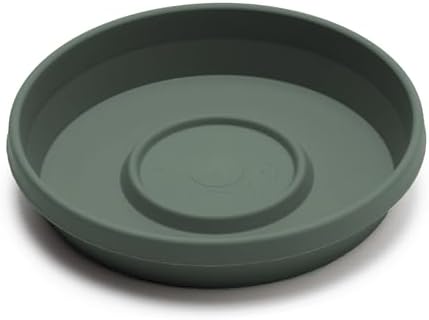 Bloem Terra 24" Round Plastic Plant Saucer, Lightweight UV-Resistant Indoor/Outdoor Flower Pot Tray - Fits 24-inch Planter Pots, Basil, 2-Pack - Image 3