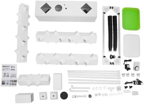 Vertical Hydroponic Growing System Kit with 56 Planting Holes, 30L Large Water Tank, Automatic Water Pump & Timer, Indoor Outdoor Garden with 4 Wheels for Herbs Vegetables Lettuce Strawberries, White - Image 5
