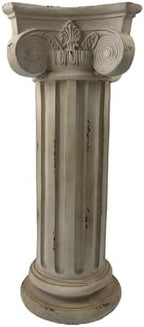 28.93" Roman Column Pedestal Plant Stand with Base, Greek Style Pillar Sculpture Magnesium Oxide Decorative Stand for Indoor Outdoor Garden Patio Wedding Party Display, Hand Painted Statue Holder - Image 3